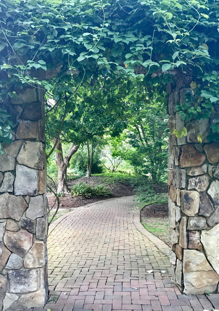 Stone entry with ivy