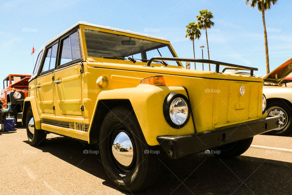 Yellow Volkswagen thing, a classic rare VW 