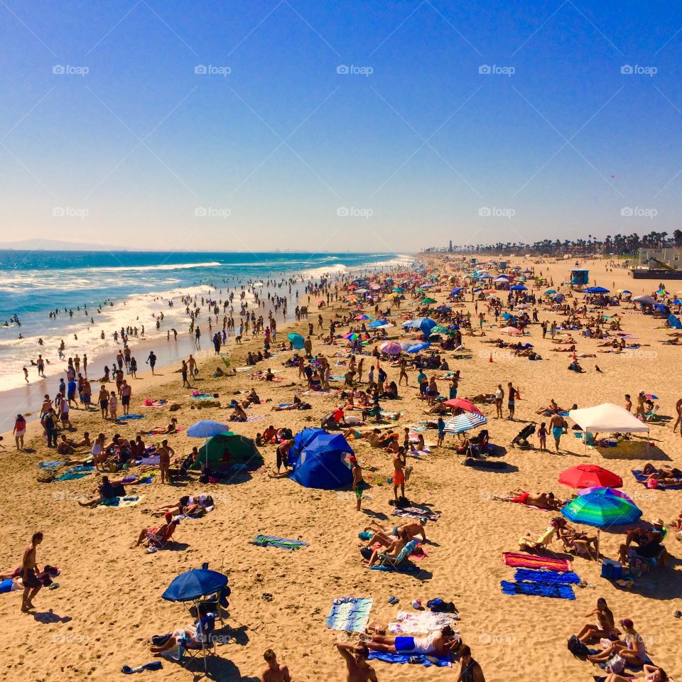 Busy beach day 