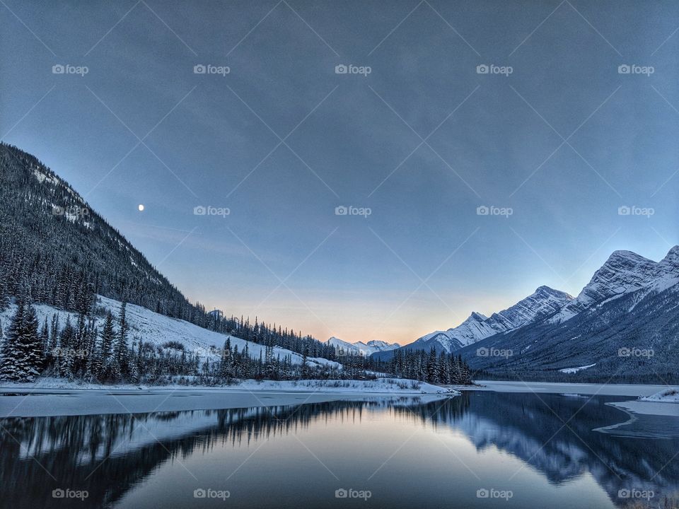 Wintertime Reflection in the Canadian Rockies