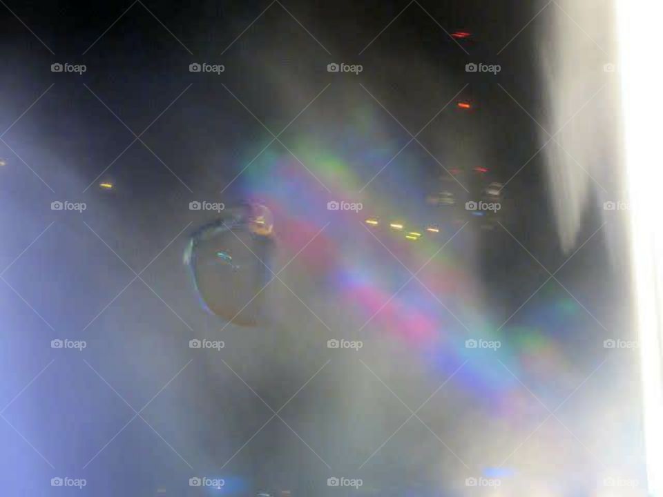 mist with rainbow and a bubble