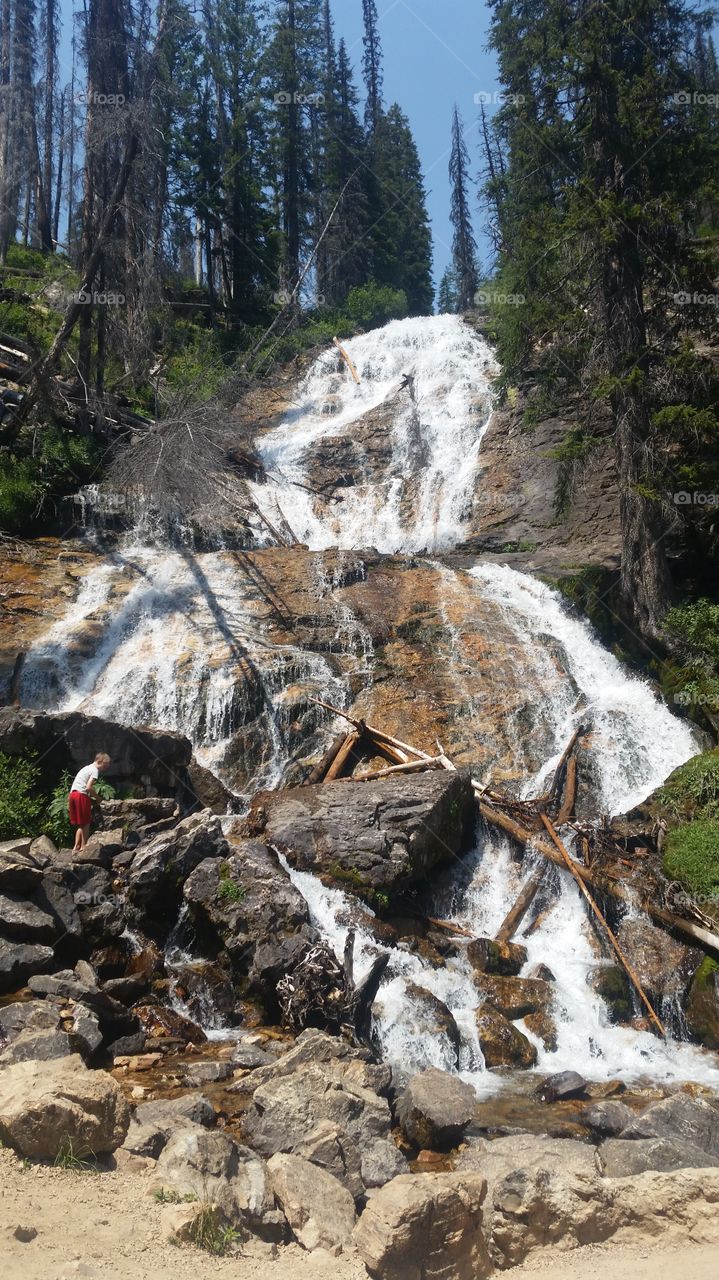Water fall in the mountains of Montana