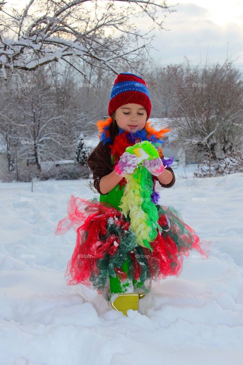 Colorful costume.