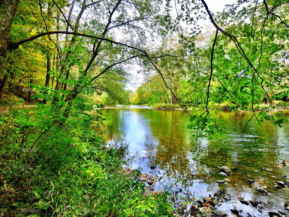 Beautiful fall down the river. 