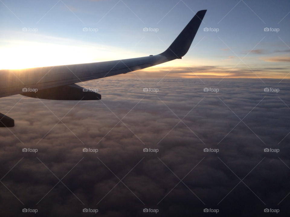 Sunset, Airplane, Aircraft, Dawn, No Person