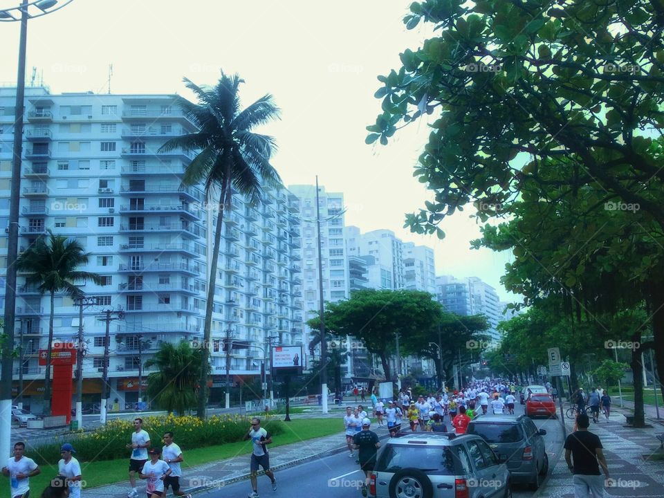 street run. Santos, Brazil