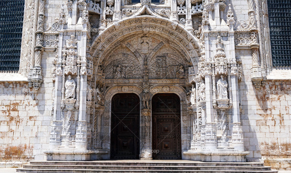 Jeronimos exterior facade architecture in Lison