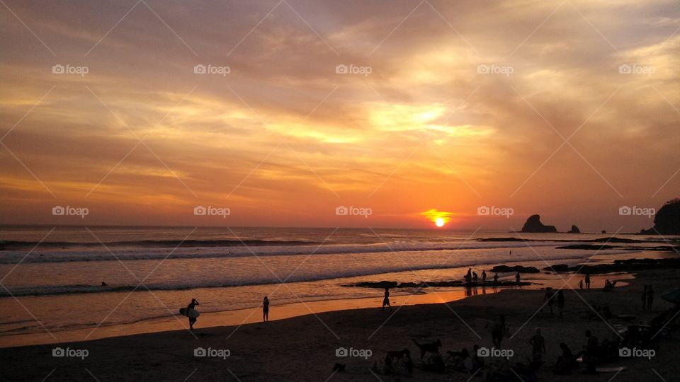 Nicaragua Playa Madera Surf sunset