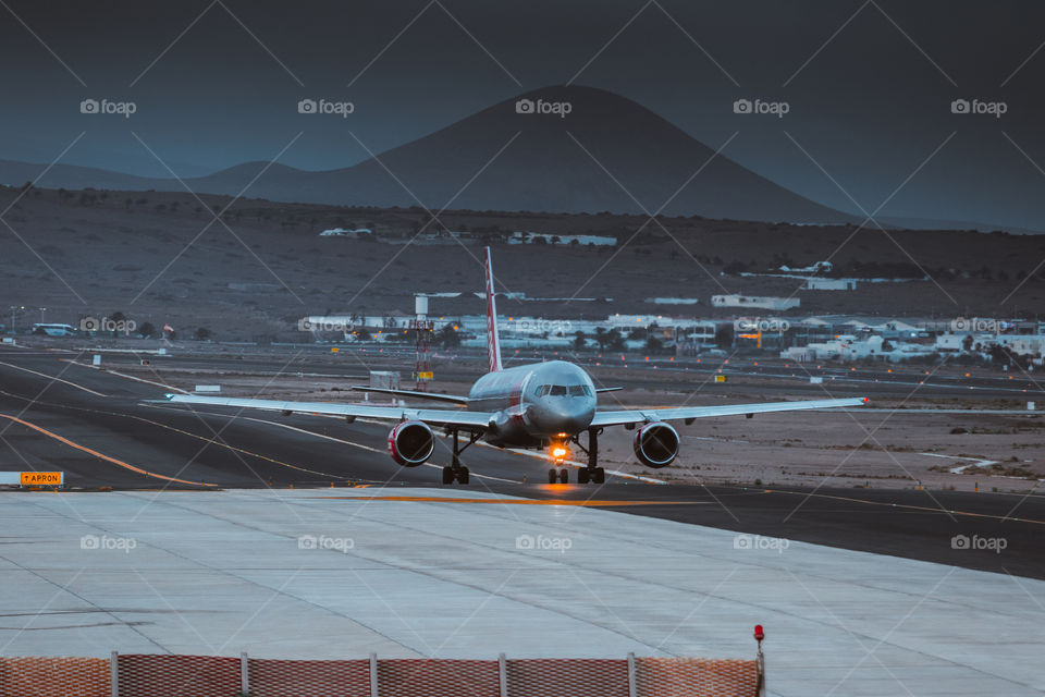 Airplane ready to take off