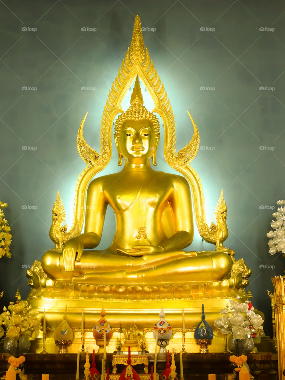 Buddha, Gold, Religion, Temple, Statue
