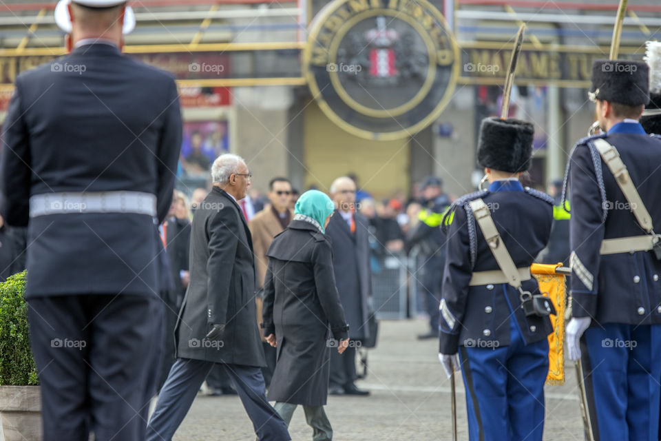 Halimah Yacob And Mohamed Abdullah Alhabshee At The Dam Square Amsterdam The Netherlands 21-11-2018