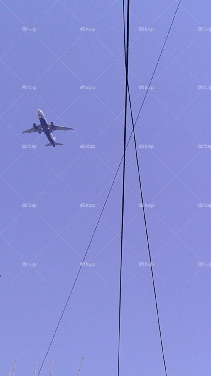 an aeroplane in the sky