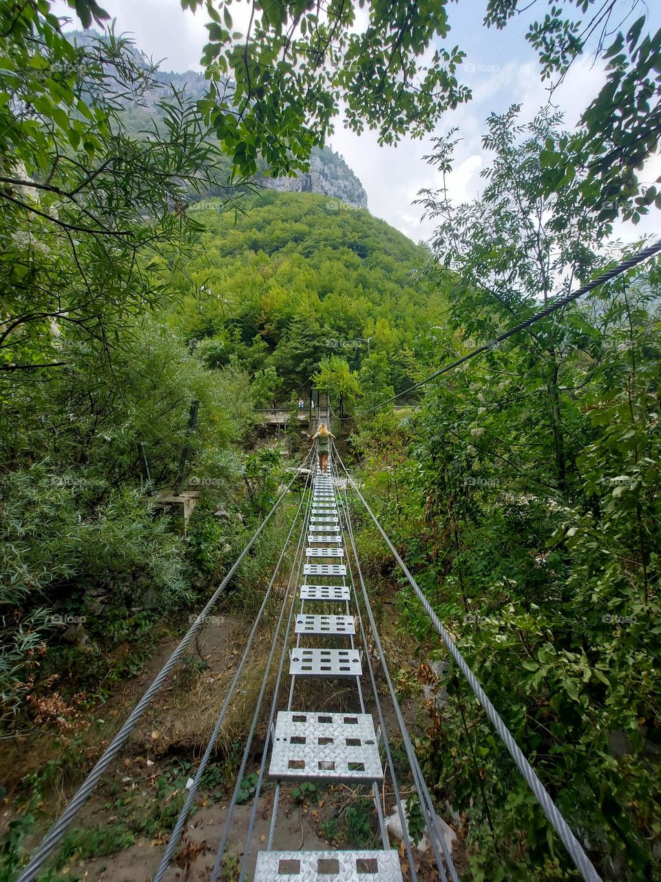 the pedestrian metallic bridge