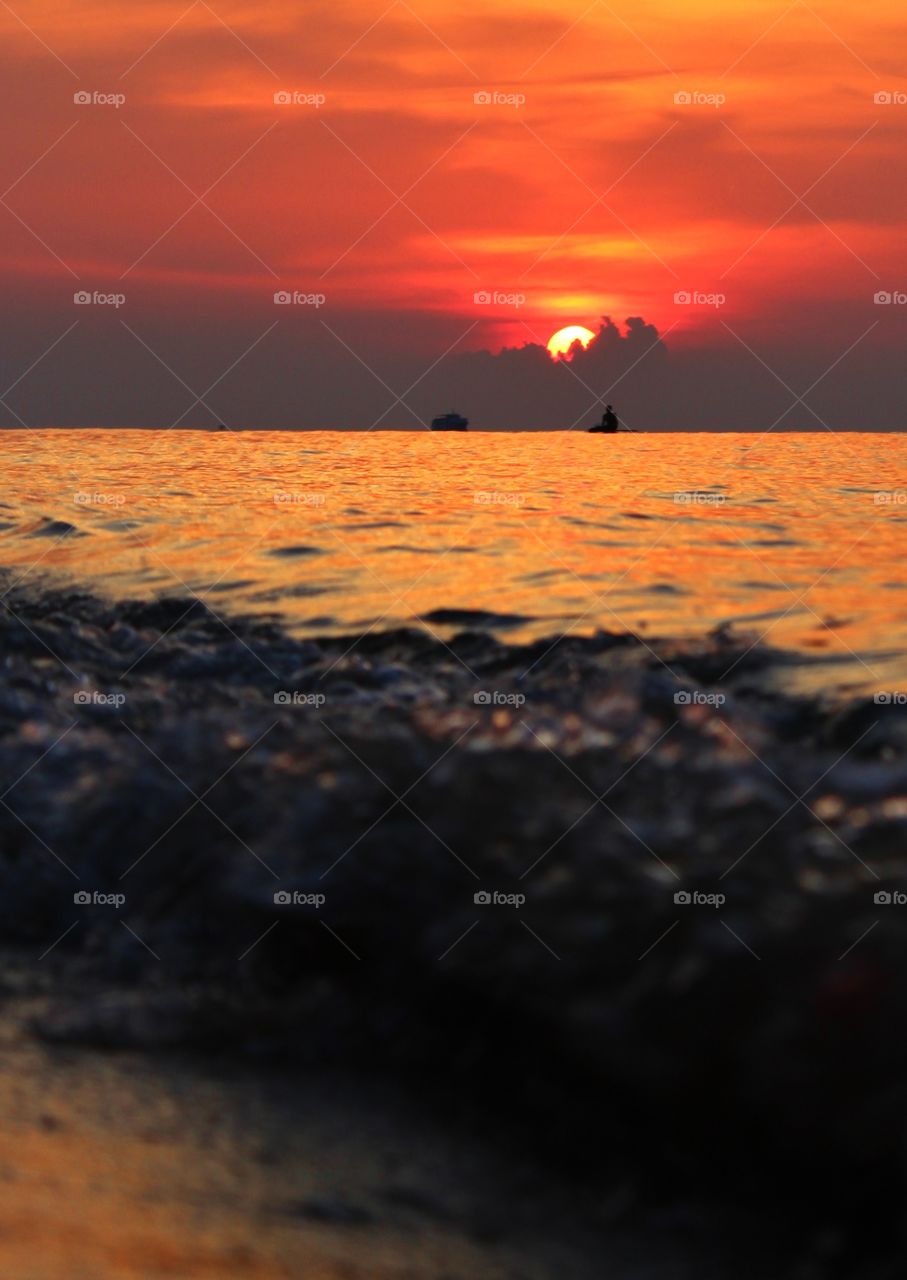 Sunset, Sea, Water, Beach, Dusk