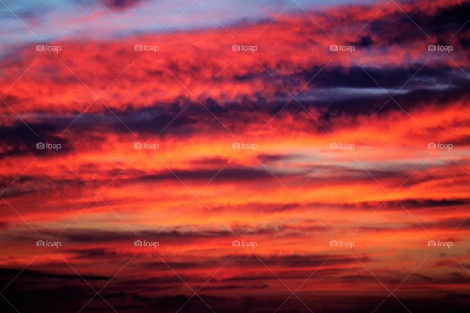 Sunset red sky
