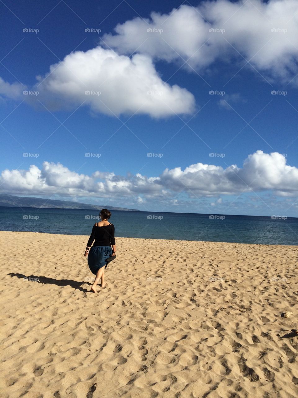 Walking the beach in Maui