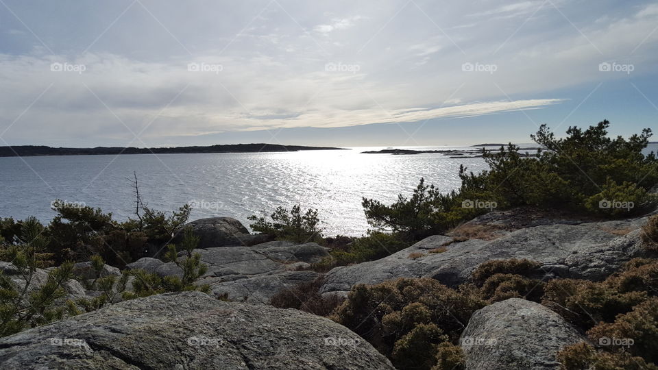 On the rocks by the sea on a sunny day - på klipporna vid havet en solig dag . Västkusten Sverige 