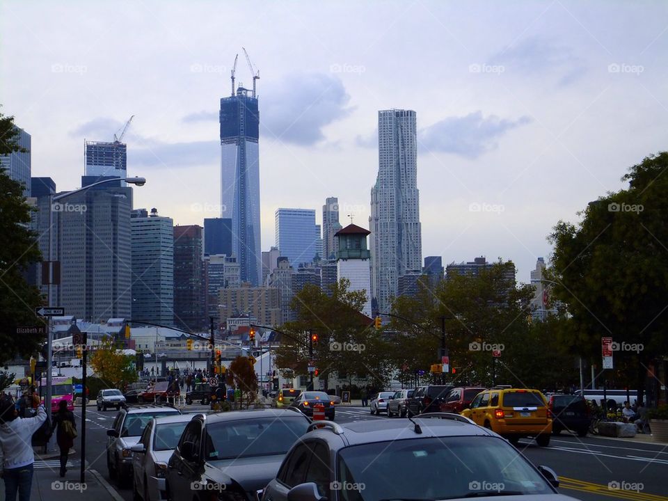 NEW YORK CITY VIEW OF WTC 1 FROM BROOKLYN