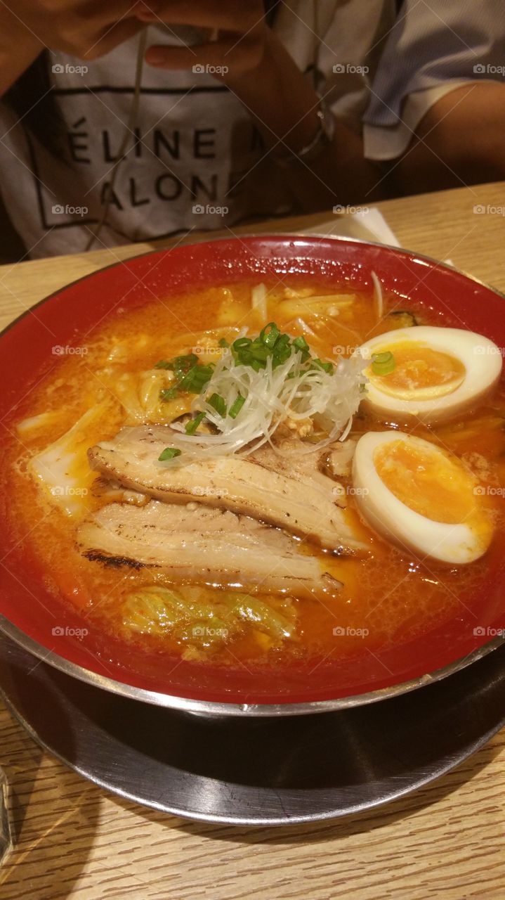 Sanpoutei Ramen.  One of the Japanese traditional floavor, Niigata-born SHOYU Ramen has been carried since its foundation in 1967. 

Uncompromisingly produced SHOYU soup is made of combination of 6 hours stewed clear soup stock which is made of mixture of vegetables, whole chicken, tonkotsu and some other ingredients and 2 different kinds of dried sardine imported from Japan.