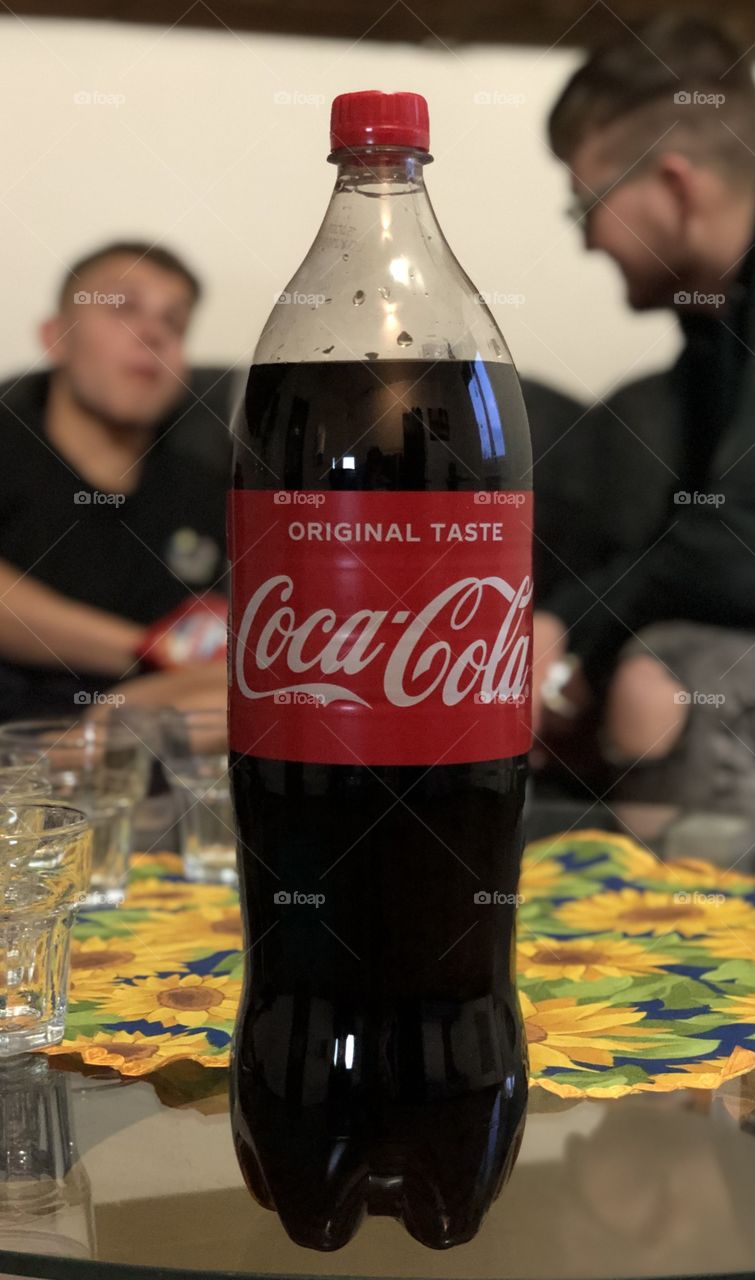 Coca-Cola on table 