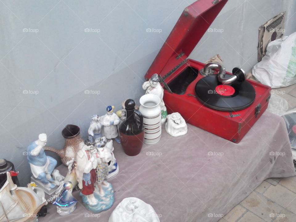 red gramophone on the street. gramophone on sale
ukraine