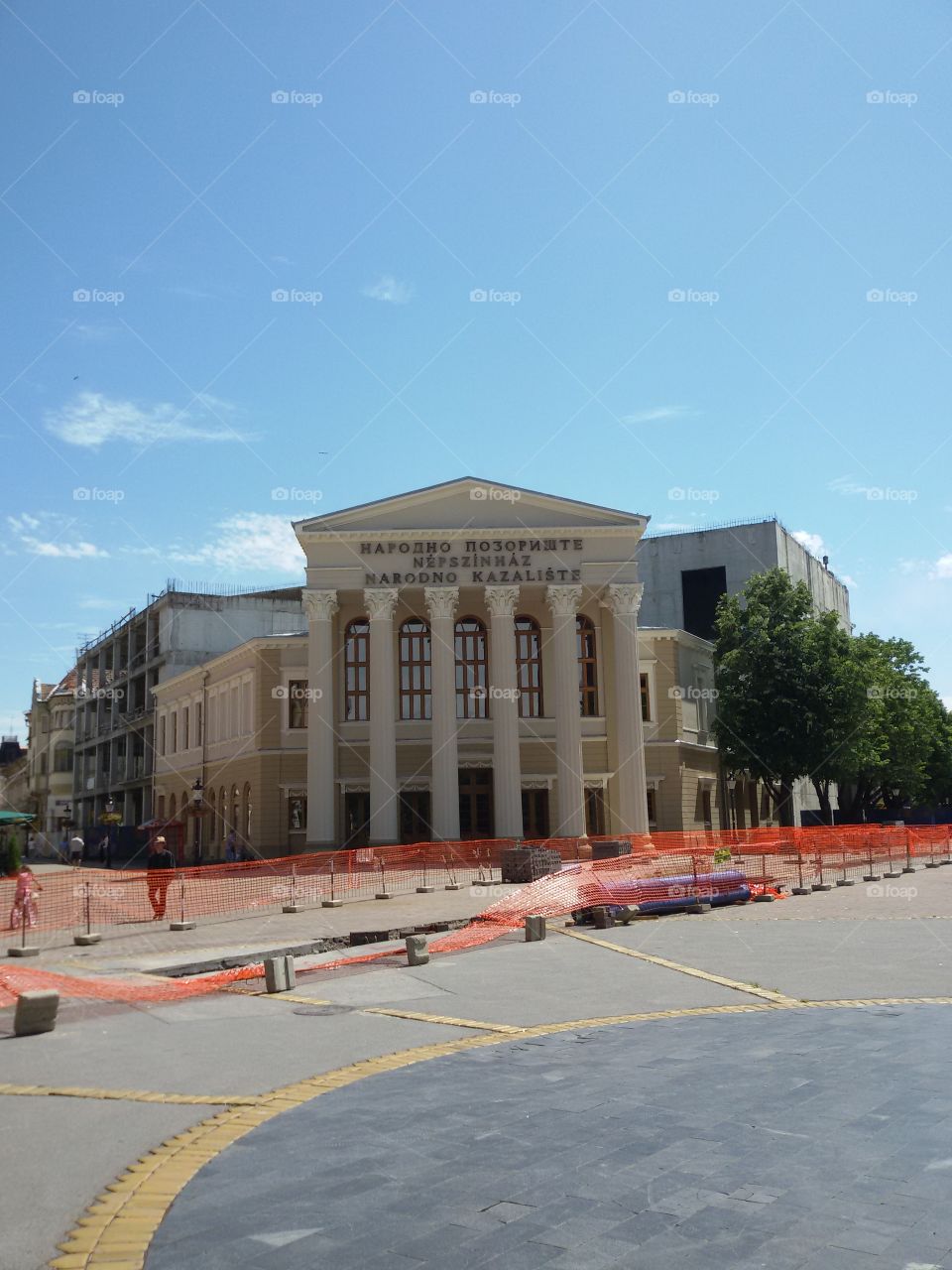 National theatre panorama. city center Subotica,Serbia