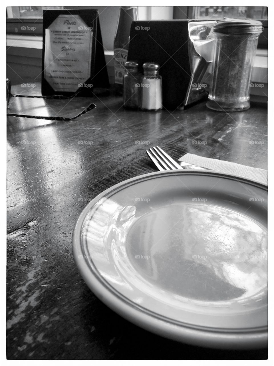 Retro Restaurant setup black-and-white 
