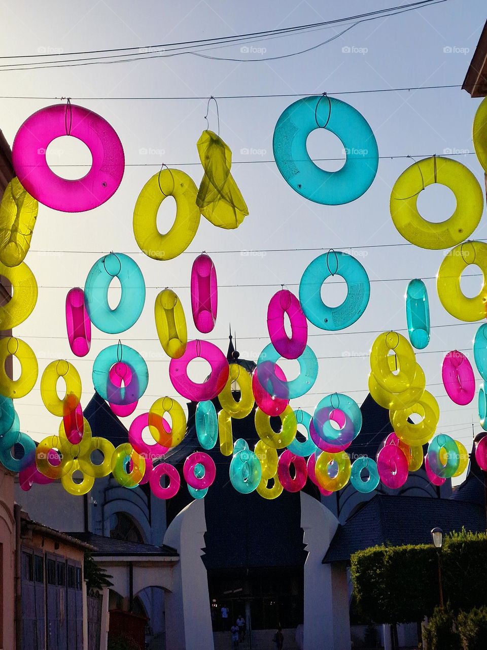 Colored water coils.