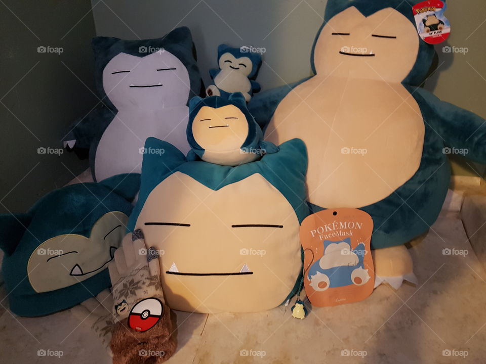 I have an obsession with Snorlax (Kabigon). Here is my collection.