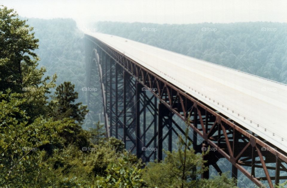 New River Gorge. West Virginia New River Gorge steel arch bridge