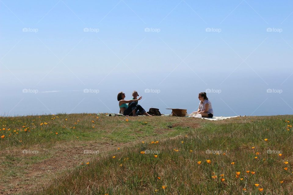 Mountaintop Picnic. Mountaintop meadow picnic