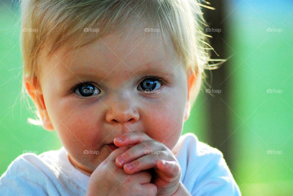 Close-up of cute little baby