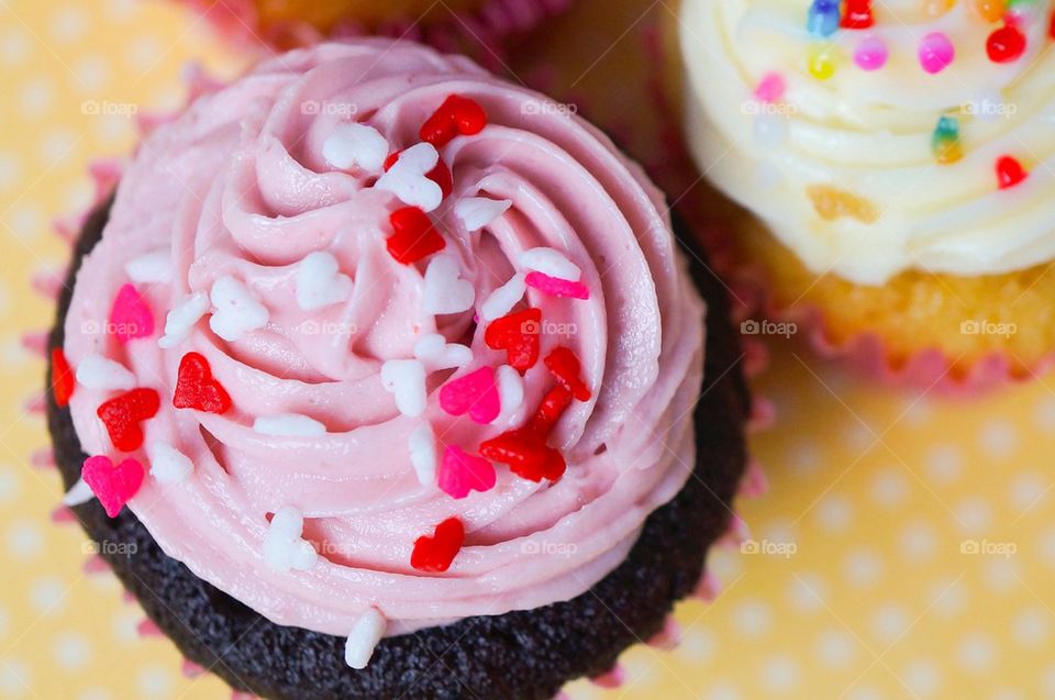 Cupcake with pink cream