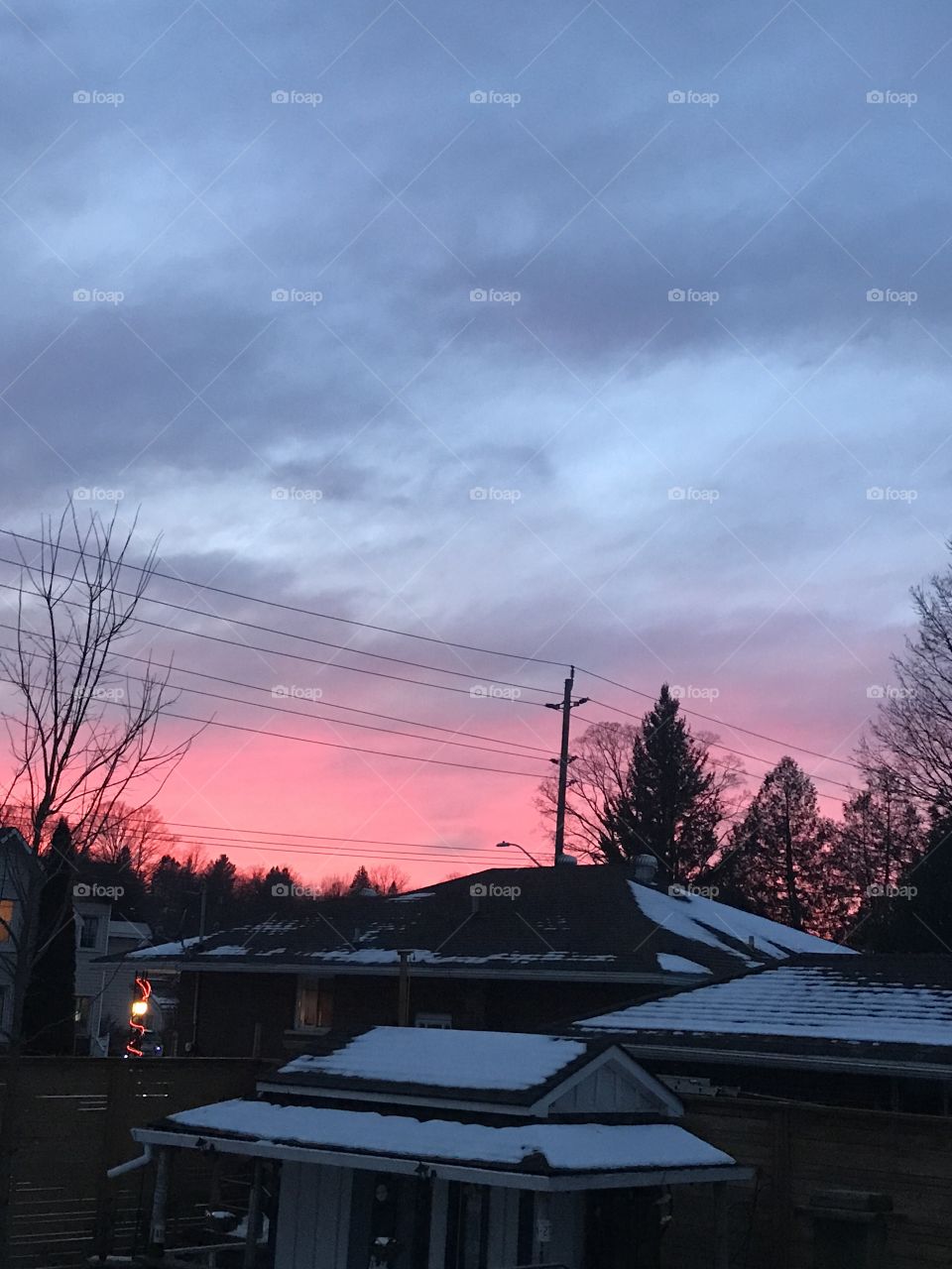 Canadian winter sunset