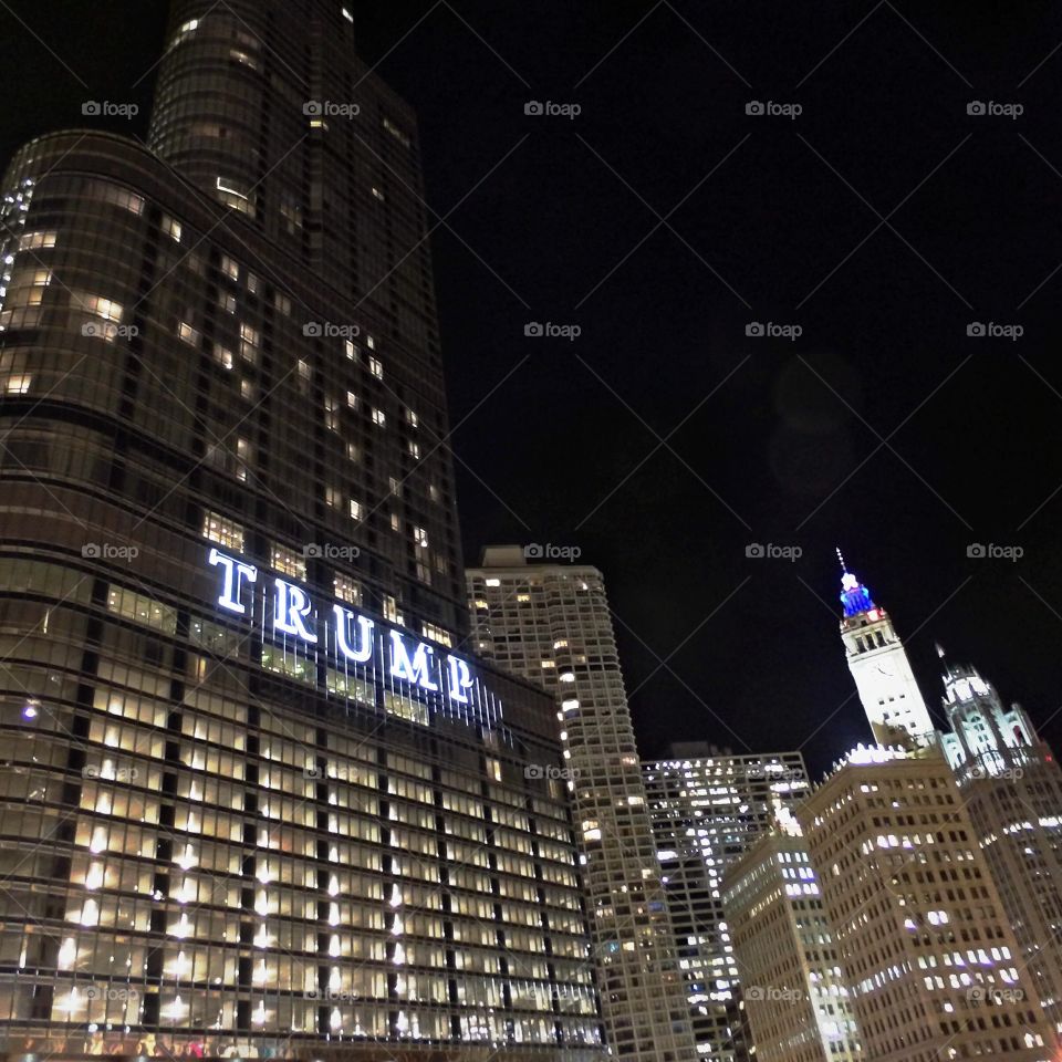 Trump for President ;). Taken downtown in July.  Walking around at night is so amazing, can't believe I live here!