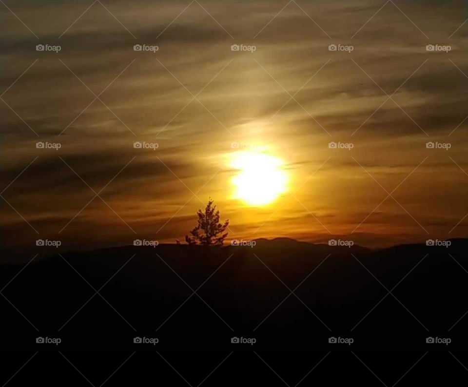 sunset view in the mountains