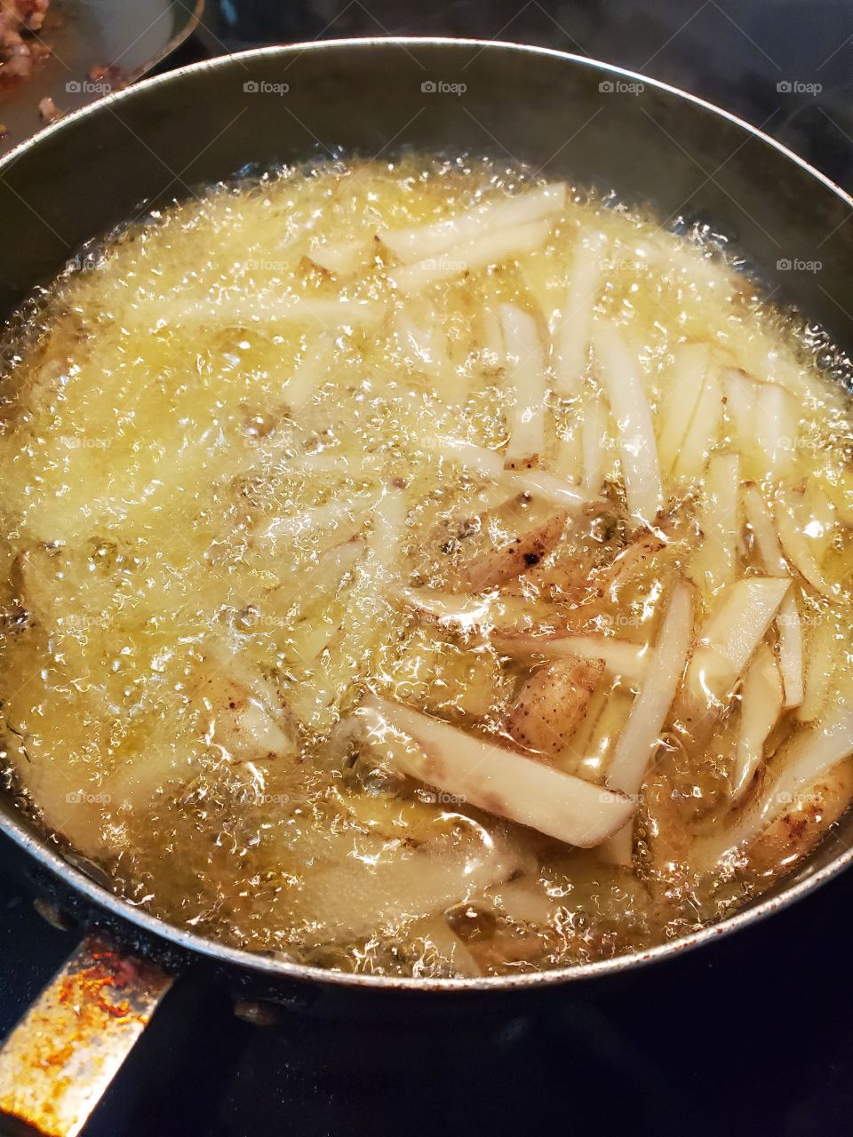 the process of homemade french fries