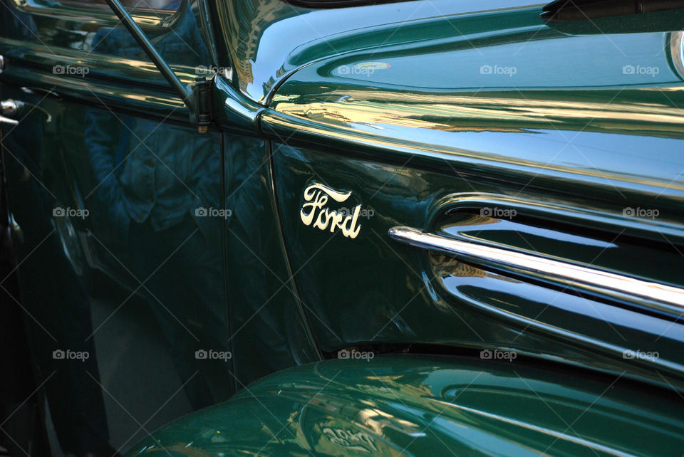 Classic car detail of  Ford Van vehicle