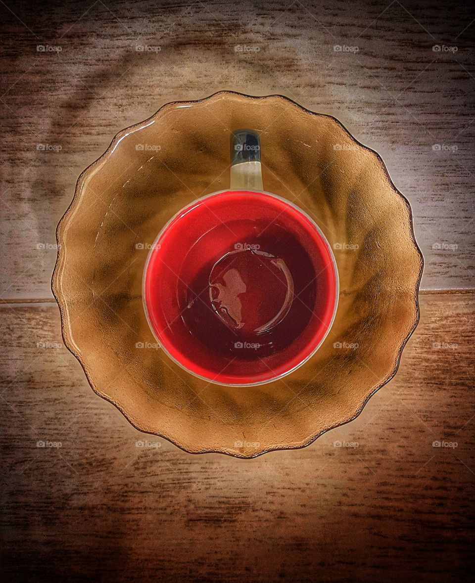 Empty coffee cup in a bowl  (colour)