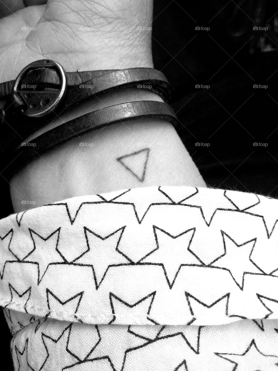 Stars, triangle tattoo
