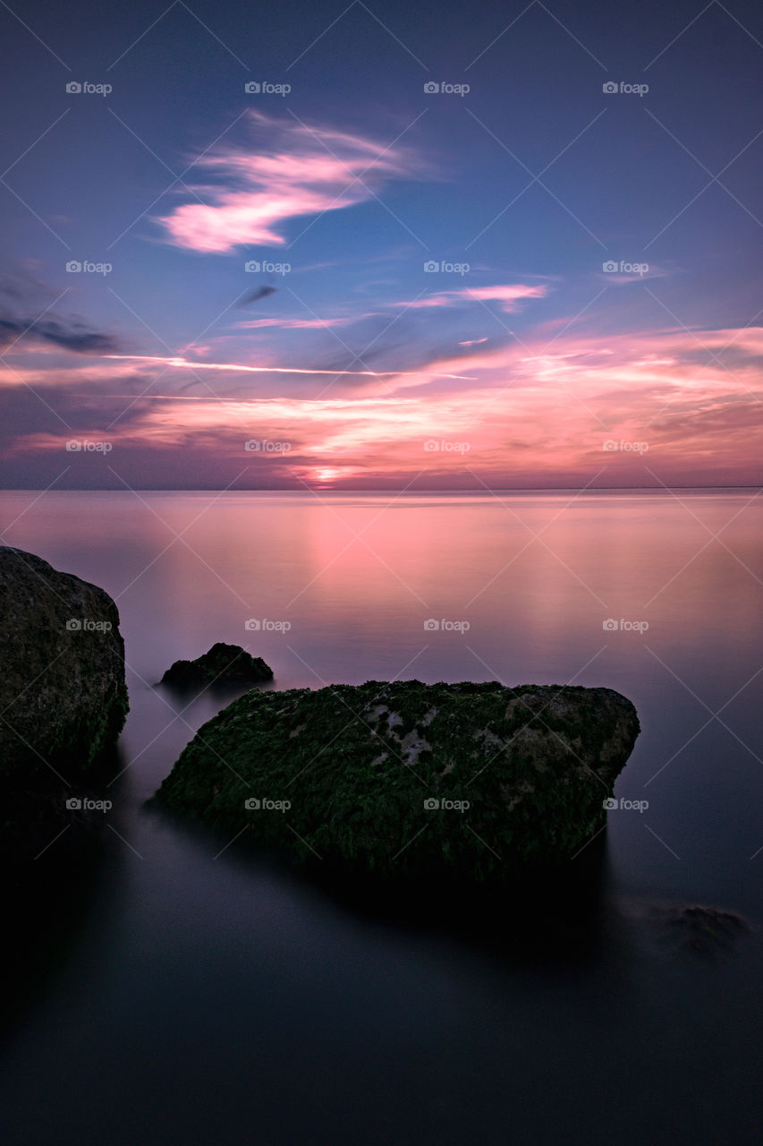 Porto Recanati, Italy - Long exposure at sea with rocks