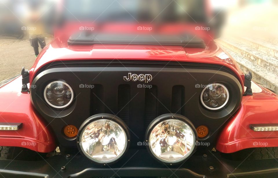 Red color  Jeep head lamp