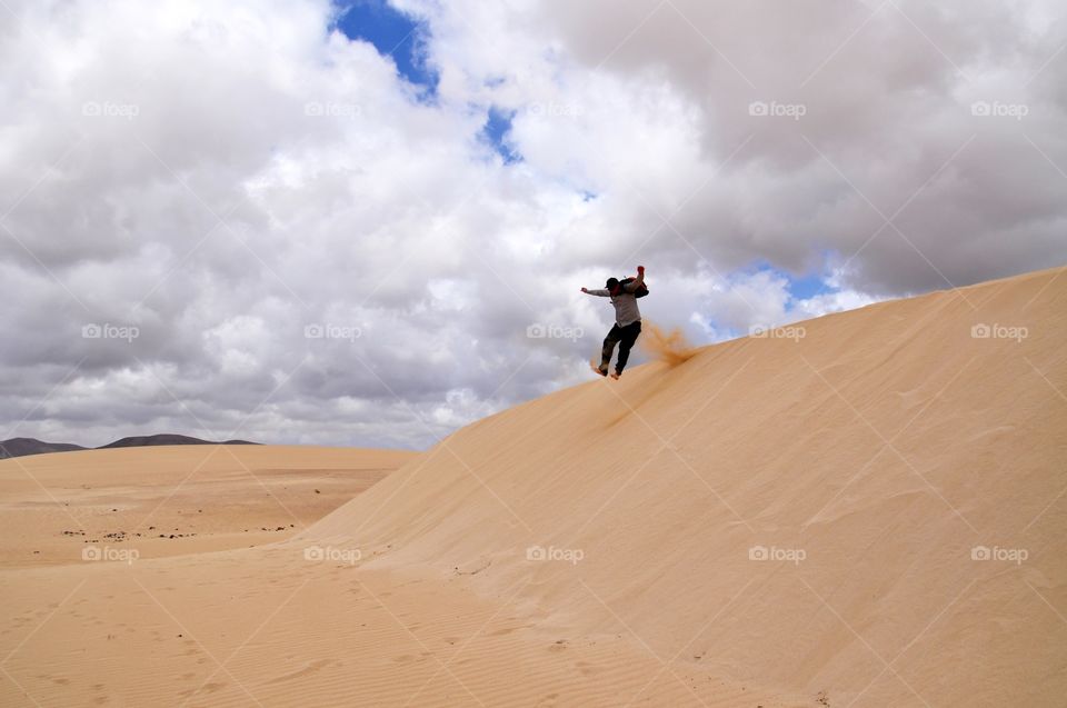 Jumping in the dunes 