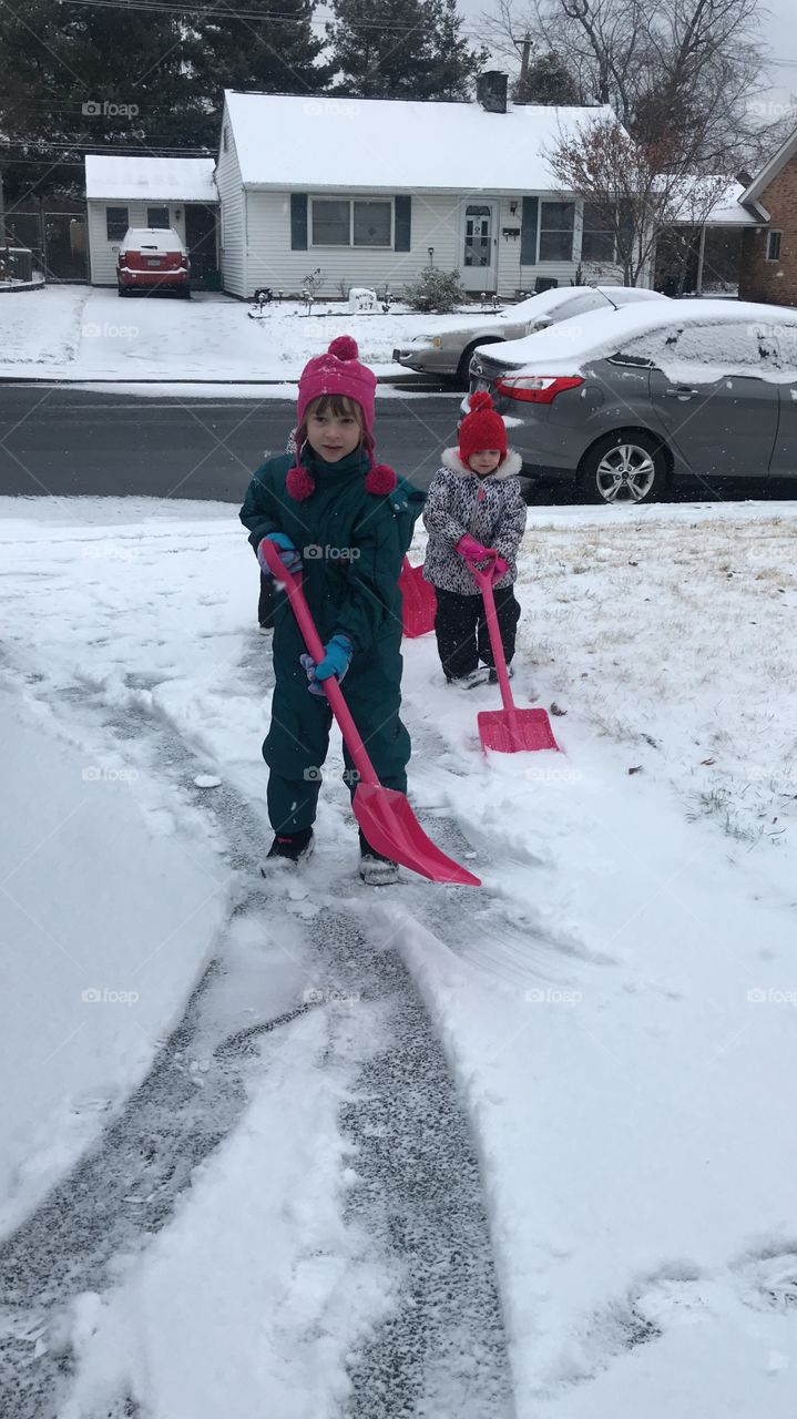 Shoveling snow