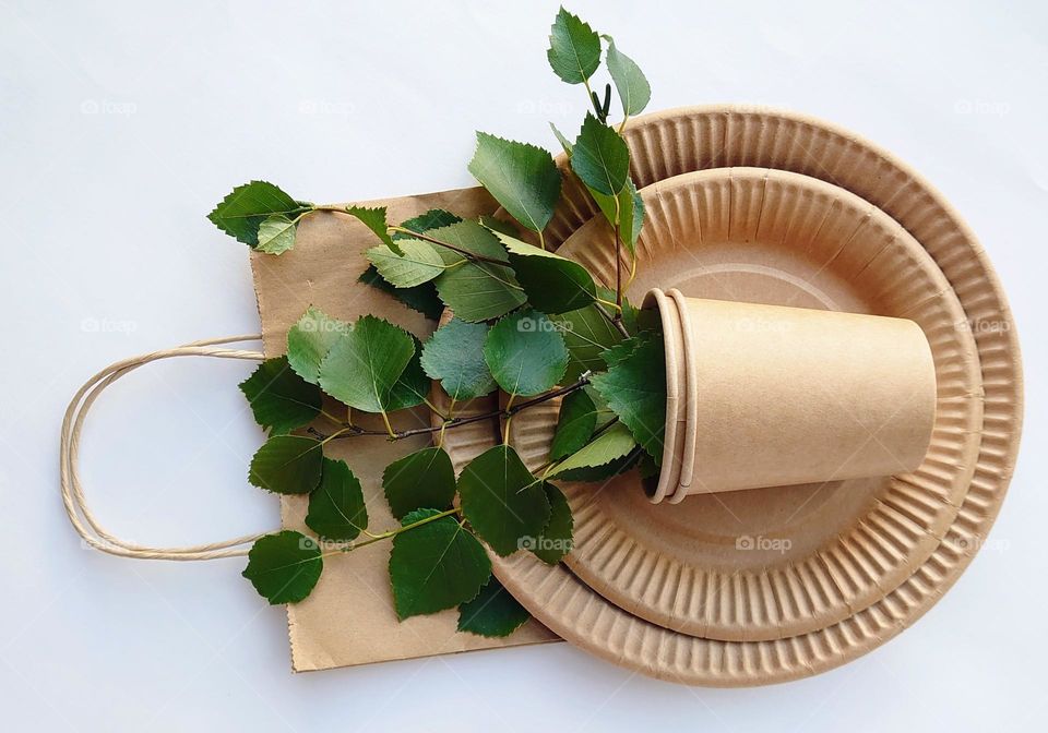Paper utensils and paper bag ♻️ Fresh leaves 🌳