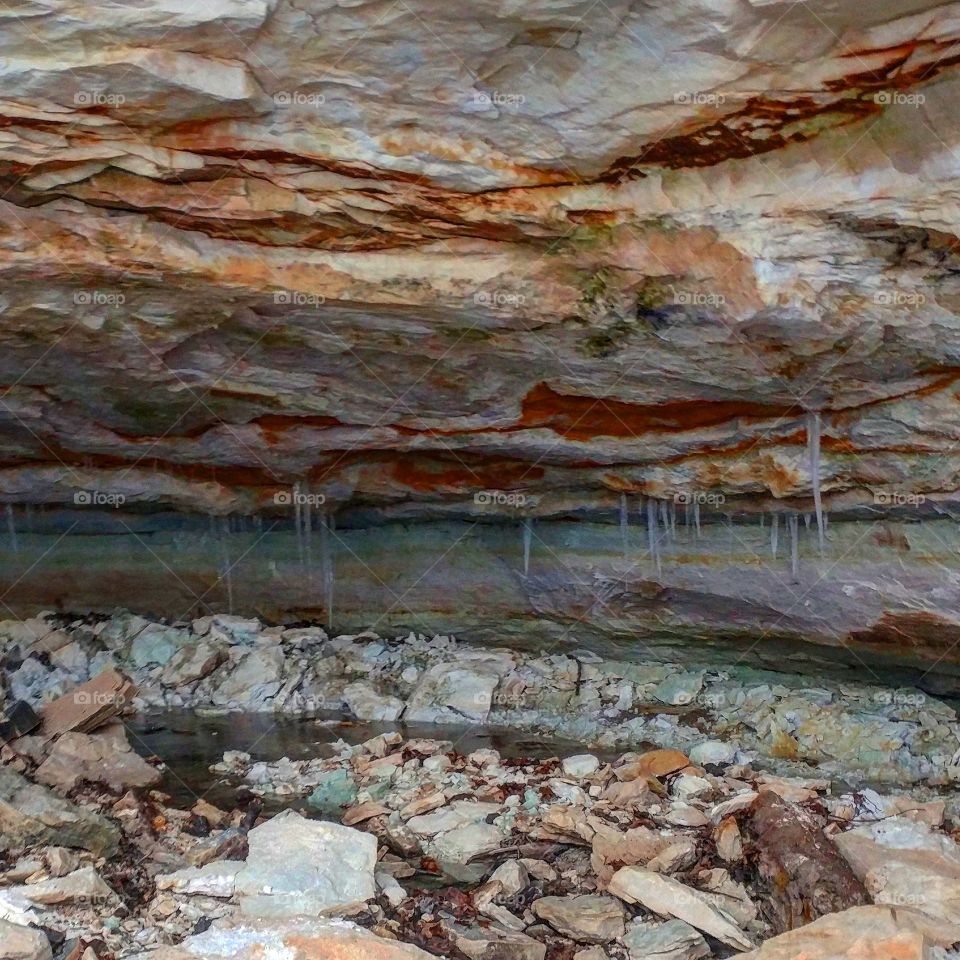 This is the shelter cave inside the sandstone canyon in Don Robinson State Park. This is Missouri's newest state park.