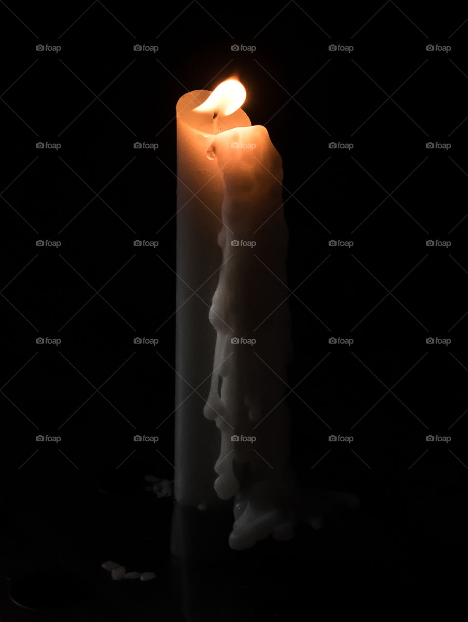 The lit candle 
