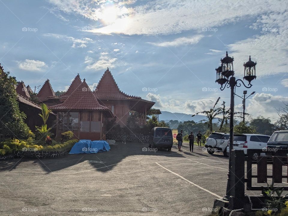 clear day, full of activity