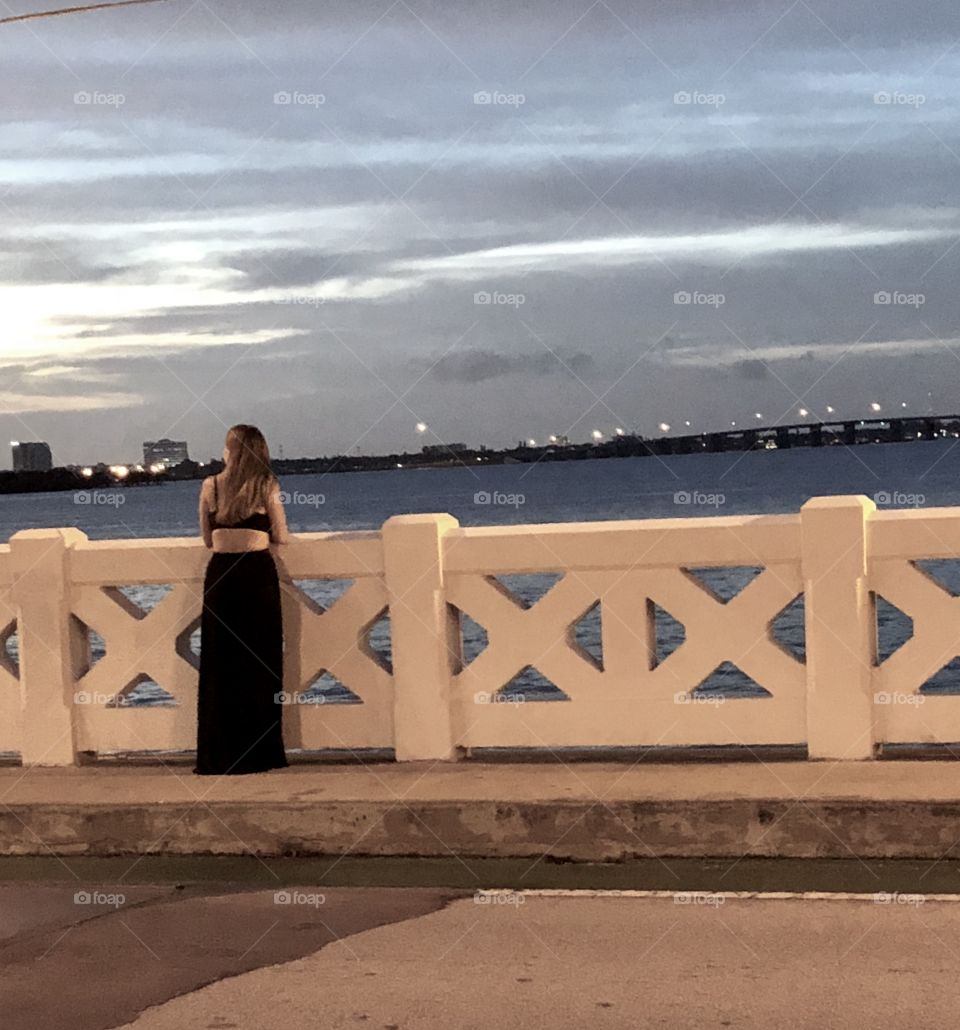 Young Lady on Bridge 