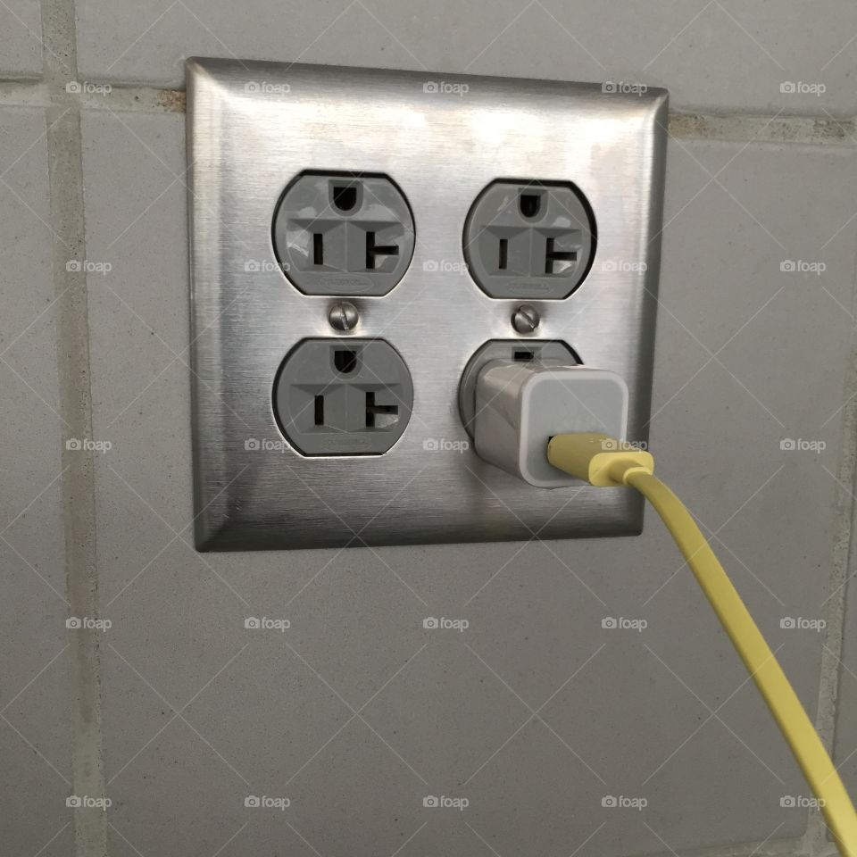 Electrical Outlet with iPhone cord